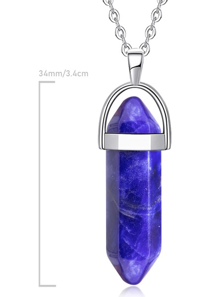 Sertifikalı Doğal Mavi Sodalit Taşı Kolye