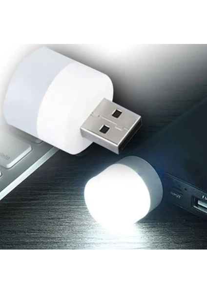 Taşınabilir Mini USB LED Işık Lamba Gece Lambası ( 2 Adet ) Tüm USB Girişleriyle Uyumlu