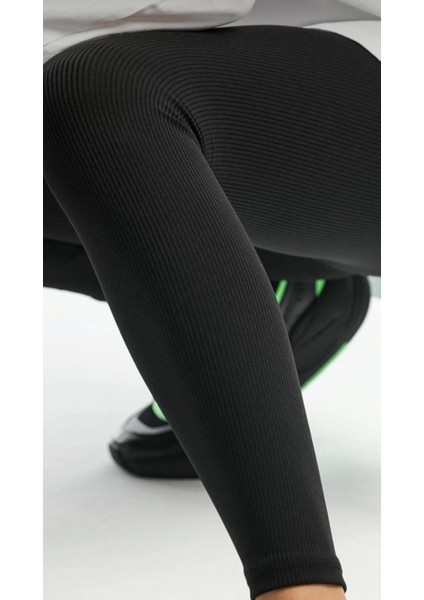 Fitilli Tayt Kadın Fitilli Tayt Siyah Fitilli Toparlayıcı Tayt indirimleri