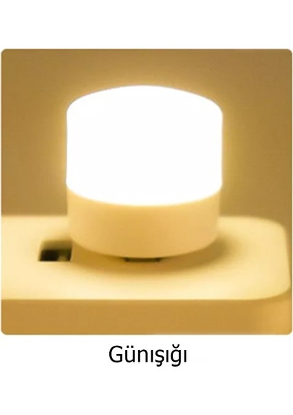 Taşınabilir Mini USB LED Işık Lamba Gece Lambası ( 2 Adet ) Tüm USB Girişleriyle Uyumlu