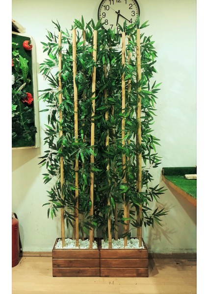 Yapay Bambu Ağacı 2 Metre Boyundadır . Çok Yoğun Yapraklı 2 Adet Set Halinde 40 cm Lambiri Saksıda