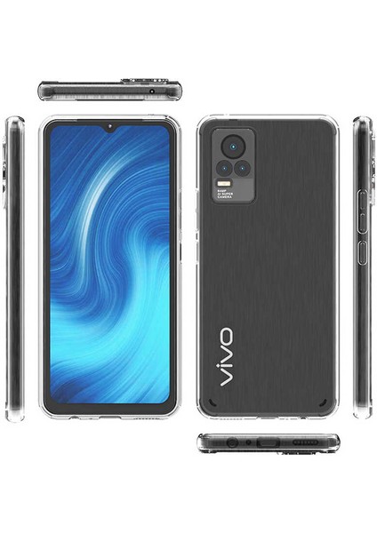 Vivo V21E Kılıf Coss Arkası Mika Yanları Silikon Kapak