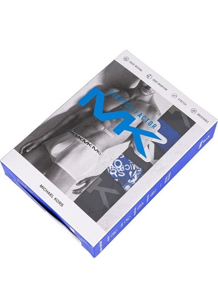 Mıchael Kors Erkek 3 Lü Boxer 6F21T10033-COBALT