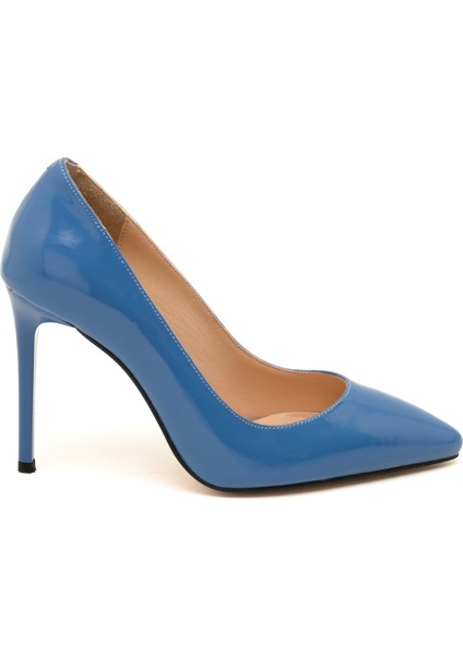 Amada Mavi Kadın Rugan Deri Stiletto modelleri