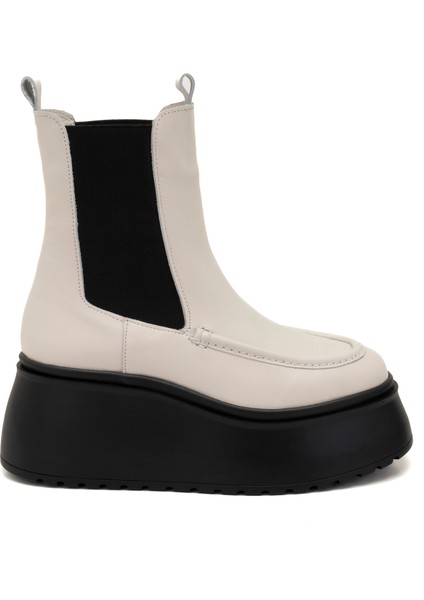 Fatmir Ekru Kadın Deri Bot modelleri