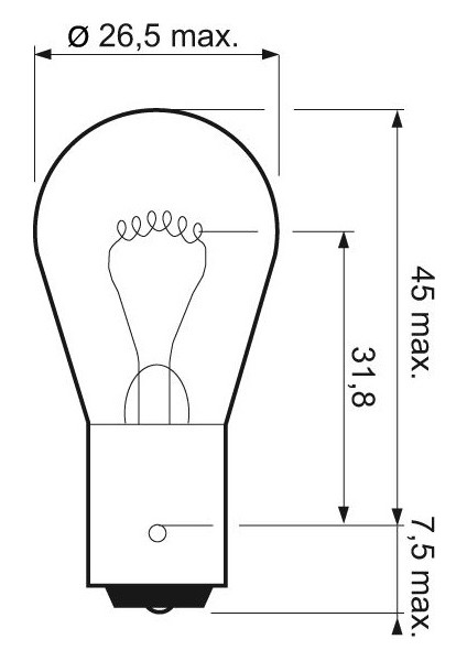 12 Volt 21 Watt Sinyal Stop Ampulu Lambası 93 Tek Duy Ampul Takımı 10 Adet