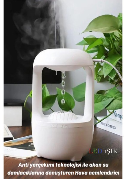 Ultrasonik Hava Nemlendirici Şarjlı Buhar Makinesi 2 Çıkışlı Difüzör Gece Lambası 400MM fırsatları