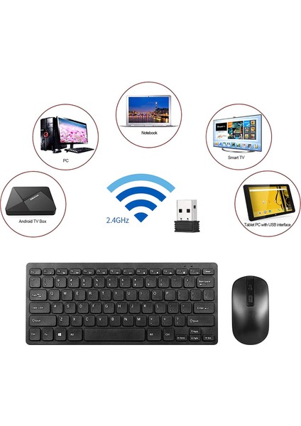 Duhalıne Kablosuz Taşınabilir  Klavye ve Mouse Set 2.4ghz Android Telefon / Tablet / Pc/ Tv Box  Uyumlu