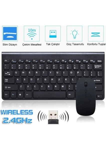 Duhalıne Kablosuz Taşınabilir  Klavye ve Mouse Set 2.4ghz Android Telefon / Tablet / Pc/ Tv Box  Uyumlu