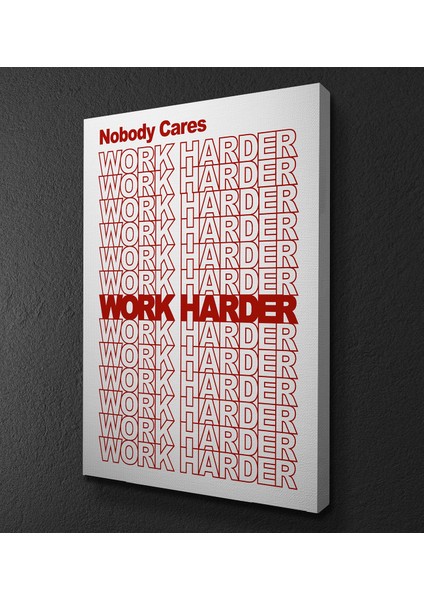 Hard Work Motivasyon Yazılı Kanvas Tablo