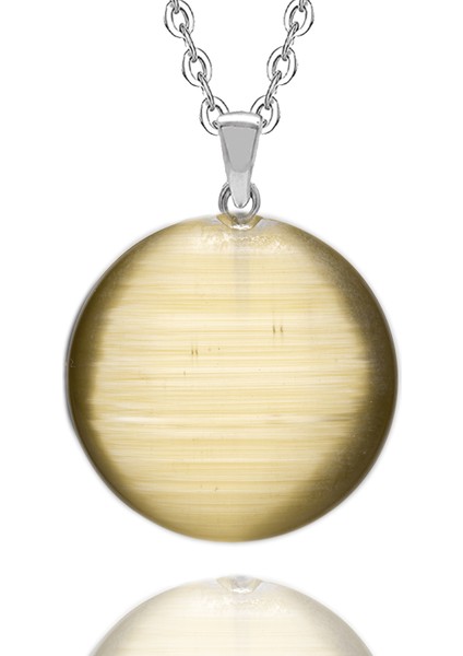 Sertifikalı Yuvarlak Doğal Yeşil Akik Taşı Kolye