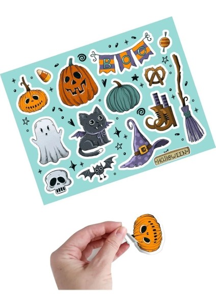 Halloween Mavi Sticker Seti modelleri