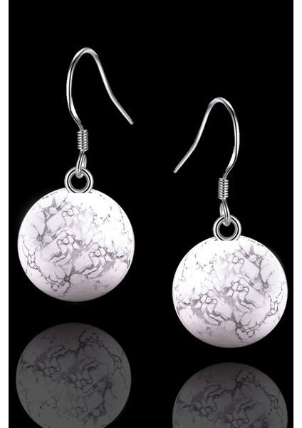 Doğal Havlit Taşı Gümüş Küpe