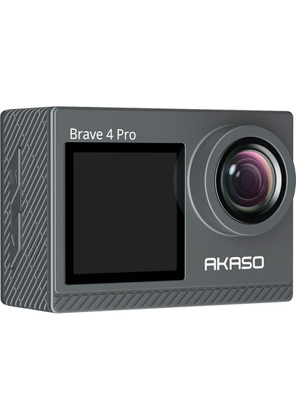 Brave 4 Pro Dual Screens 4K 30FPS Wi-Fi Aksiyon Kamera ve Aksesuar Seti (Akaso Türkiye 2 Yıl Garantili)