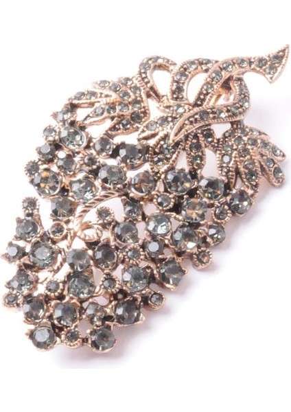 Broş Çiçekli Otantık Desenli Bronz Kristal Taşli fiyatları
