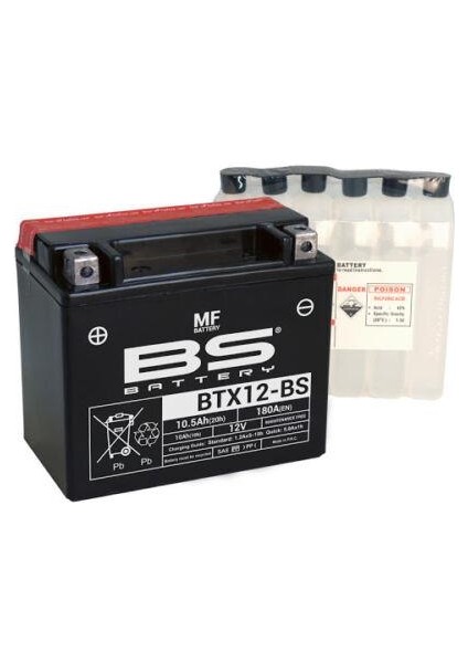 BS Battery Bs BTX12-BS 2017-2021 Aprilia Dorsoduro Uyumlu Akü