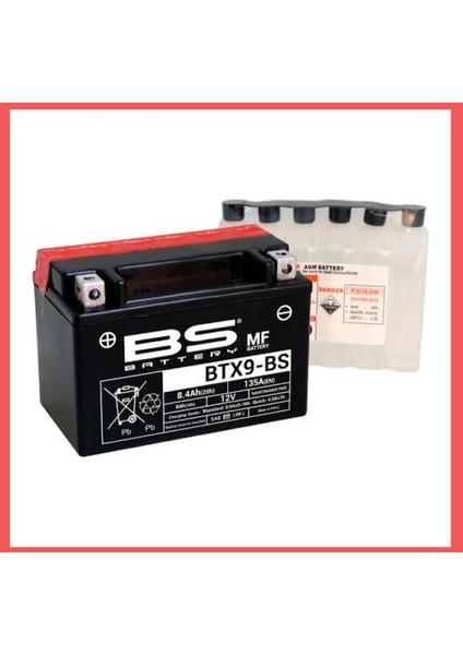 BS Battery Bs Btx9-Bs 2017-2021 Benelli Trk 502 x Uyumlu Akü Sulu Akü