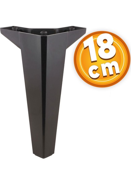 Lüks Mobilya Kanepe Sehpa Tv Ünitesi Koltuk Ayağı 18 cm Siyah Baza Ayak