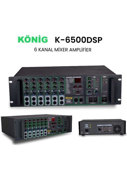 K-6500 Dsp 4-8 Ohm 500W 6 Kanal Anfi