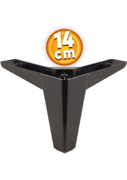 Lüks Mobilya Kanepe Sehpa Tv Ünitesi Koltuk Ayağı 14 cm Siyah Baza Ayak