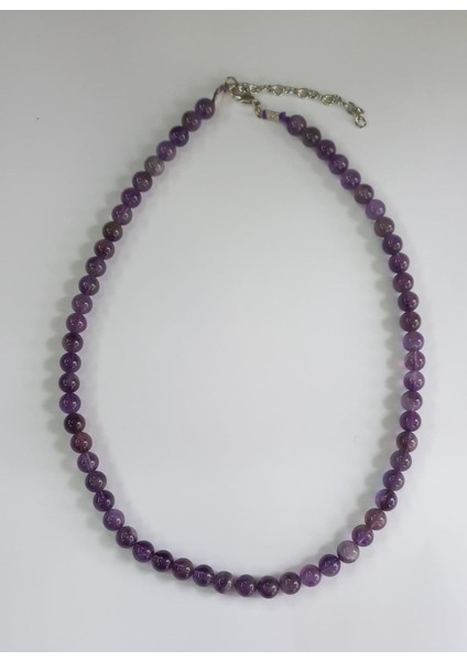 Ametist Taşı 6 mm 45 cm Kolye