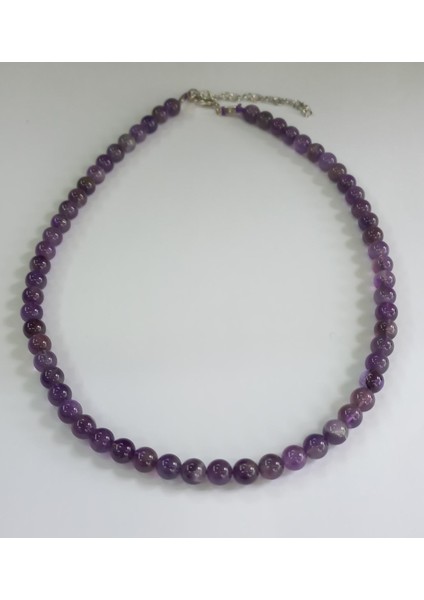 Ametist Taşı 6 mm 45 cm Kolye