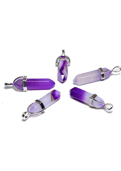 Sertifikalı Doğal Mor Akik Taşı Çivi Kolye fiyatları