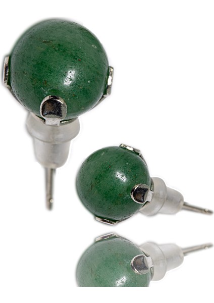 Doğal Yeşim Taşı Nokta Doğal Taş Küpe