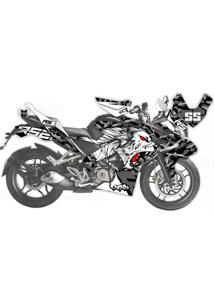 Bajaj Pulsar RS 200 Tiger Camo Design Sticker Set