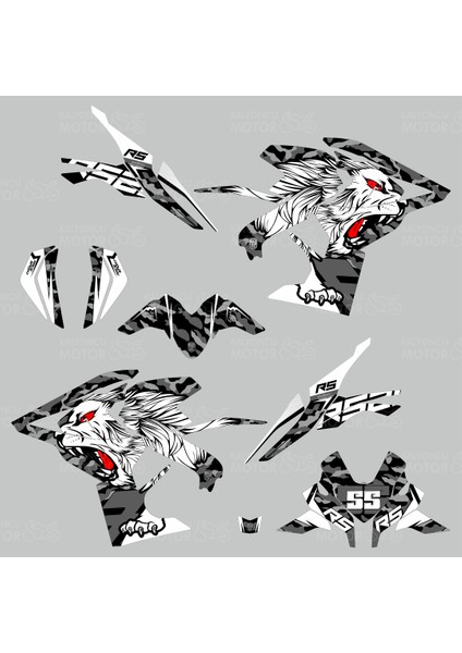 Bajaj Pulsar RS 200 Tiger Camo Design Sticker Set fiyatları
