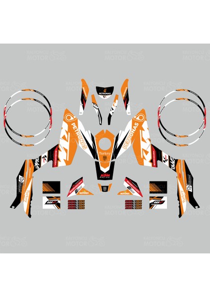 Ktm Duke 250 Petronas Design Turuncu Sticker Set fiyatları