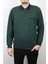 Giyim Erkek Polo Yaka Cepli Regular Kalıp Selanik Örgü Koyu Yeşil Sweatshirt SLN100 1