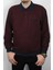 Giyim Erkek Polo Yaka Cepli Regular Kalıp Selanik Örgü Bordo Sweatshirt SLN100 1