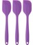 Büyük Boy Yanmaz Yapışmaz Mor Silikon Yassı Spatula Seti 3 Adet - Spatula Yassı 3'lü Set Silikon Mor 1