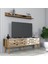 Valensiya 140CM Tv Ünitesi ve Orta Sehpa Takımı - Ceviz / Beyaz Mermer 3