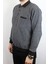 Giyim Erkek Polo Yaka Cepli Regular Kalıp Selanik Örgü Düz Renk Füme Sweatshirt SLN100 2