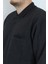 Giyim Erkek Polo Yaka Cepli Regular Kalıp Selanik Örgü Düz Renk Füme Sweatshirt SLN100 4