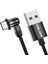 Ayarlanabilir Örgülü Şarj USB Kablosu 360 ° ve 180 ° Dönen Siyah 2m Tip-C (Yurt Dışından) 3