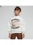 Kız Çocuk Kapüşonlu University Baskılı Kırık Beyaz Sweatshirt – Şardonlu Pamuklu 3