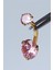 Pembe Tek Taş Küçük Boy Göbek Gold Piercing 1