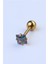 Kare Taş Koyu Hologram Küçük Boy Gold Piercing 2