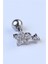 Yuvarlak Çiçek Sallantı Taş Silver Piercing 2