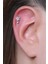 Yuvarlak Çiçek Sallantı Taş Silver Piercing 3