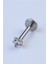 Kalp Taş Labret Orta Boy Silver Piercing 1