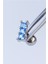 3 Kare Baget Mavi Taş Silver Piercing 1