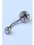 Düz Taşlı Göbek Silver Piercing 2
