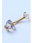 Tek Taş Orta Boy Göbek Gold Piercing 3