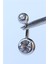 Düz Taşlı Göbek Silver Piercing 1
