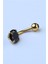 Topu Taşlı Siyah Taş Göbek Gold Piercing 2