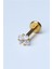 Kare Taş Labret Küçük Boy Gold Piercing 1